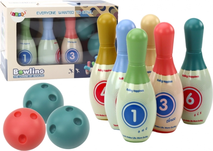 Arkádová hra Bowlingová sada 6 ks farebná