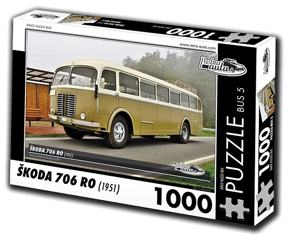 Retro puzzle autobus Škoda 706 RO (1951) - 1000 dielikov