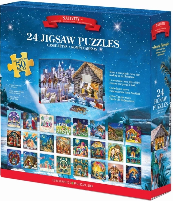 Adventný kalendár puzzle Narodenie Ježiška