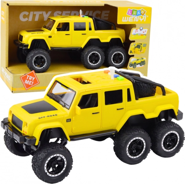 Terénne auto Pickup so svetelnými a zvukovými efektmi s trením 6x6