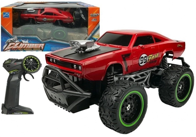 Červené diaľkovo ovládané terénne auto R/C