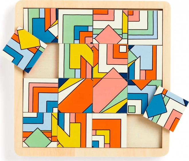 Posuvné drevené puzzle Frank Lloyd Wright: Imperial Hotel 2v1