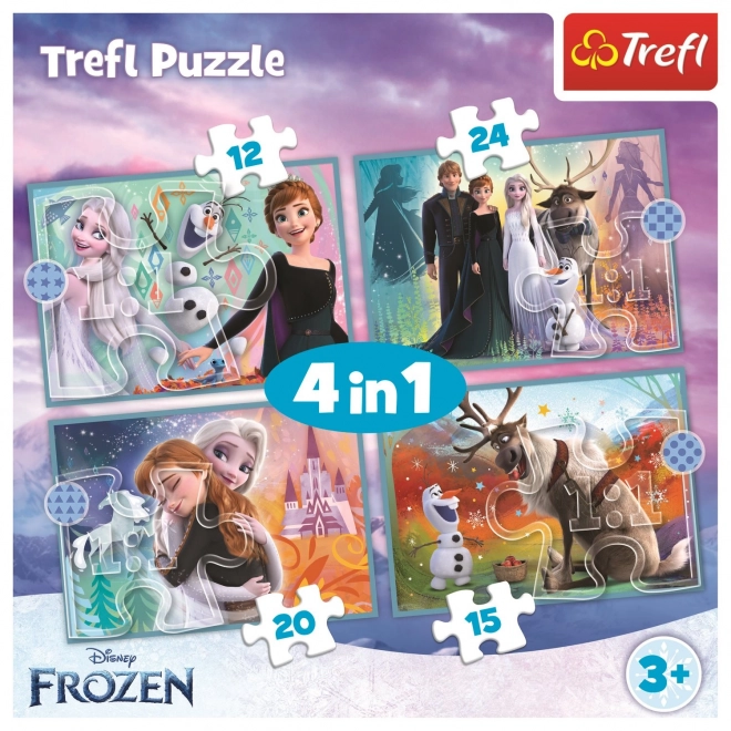 Puzzle Ľadové kráľovstvo: Úžasný svet 4v1