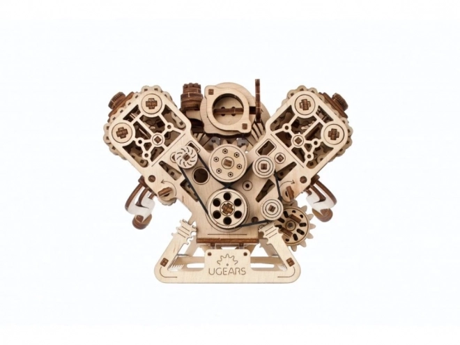 Ugears 3D drevené mechanické puzzle motor V8