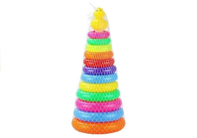 Klasická farebná pyramída s krúžkami pre deti 40 cm