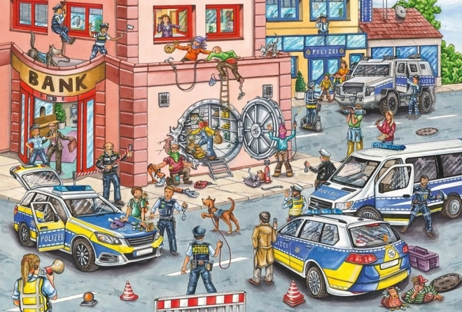 Puzzle Policajná akcia 100 dielikov