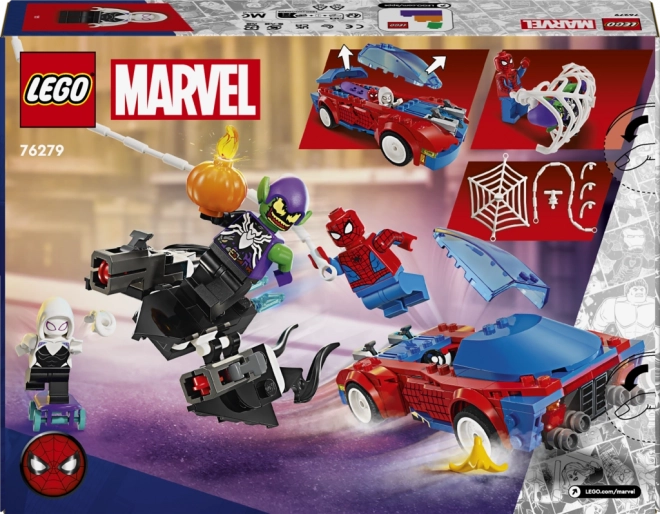 Lego Marvel Spider-Man závodné auto a Venom Zelený Goblin