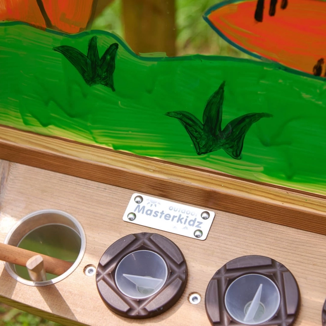 Masterkidz 4-stranná priehľadná akrylová tabuľa na maľovanie s kelímkami
