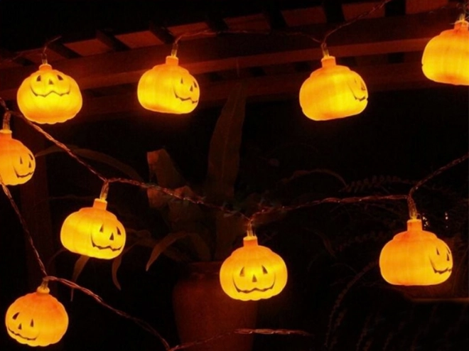 Halloweenská LED girlanda dýně 200cm