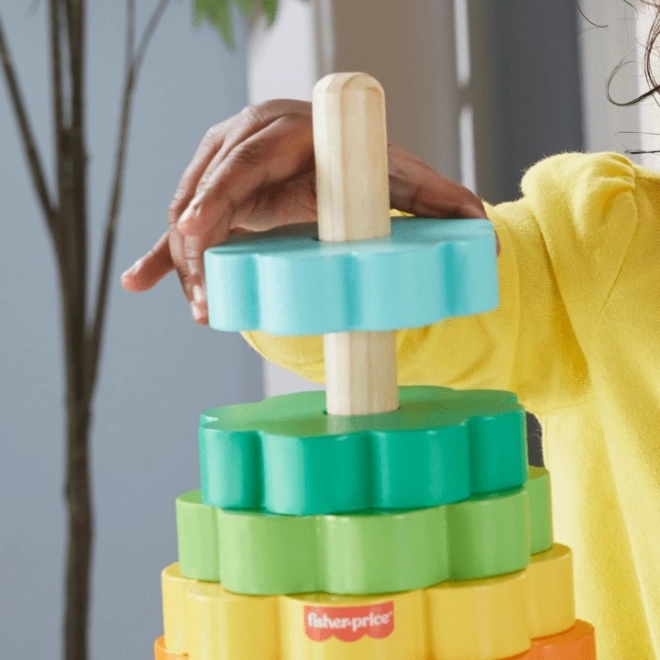 Drevená pyramídka Farebné Kvety od Fisher-Price