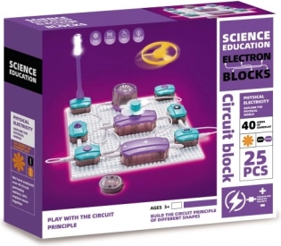 Stavebnica elektronických obvodov Electron Block – edukatívna sada 25 modulov
