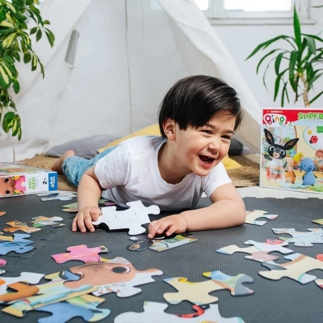 Obojstranné puzzle Bing a jeho šťastný deň super obrovské 15 dielikov