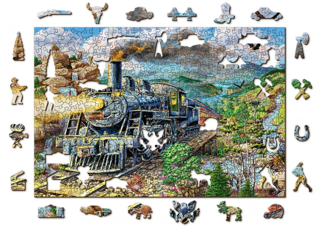 Drevené puzzle Železnica 2v1, 505 dielikov