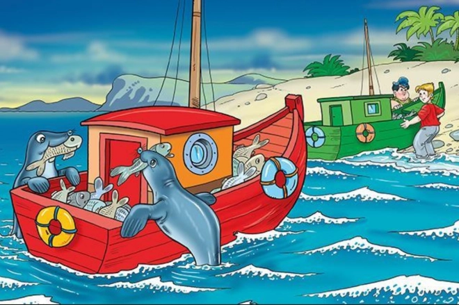 Drevené puzzle šťastní tulene