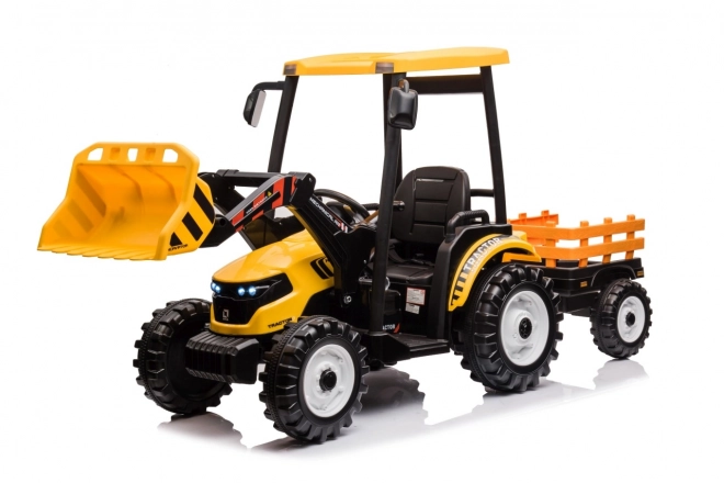 Detský traktor s prívesom žltý