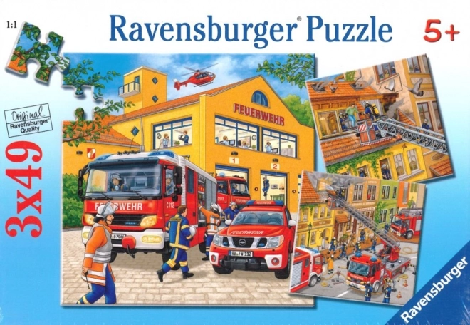 Ravensburger puzzle Hasiči 3x49 dielikov