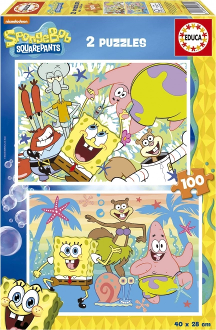 Puzzle SpongeBob 2x100 dielikov