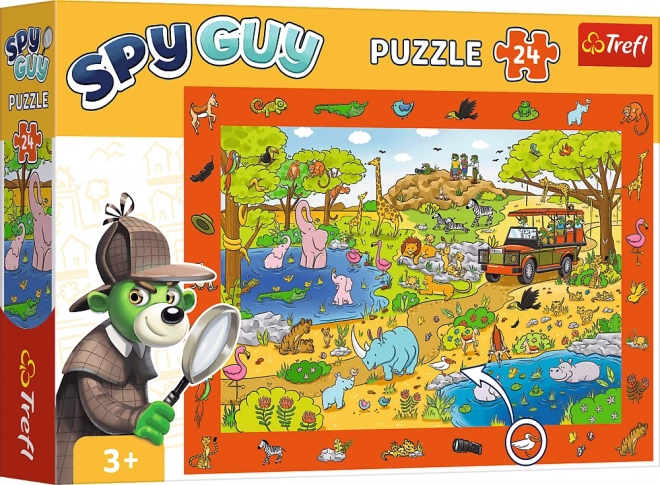 Pozorovacie puzzle Spy Guy Safari 24 dielov