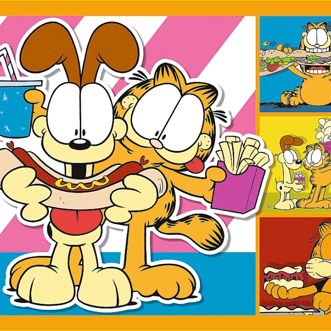 Puzzle TREFL Garfield miluje lasagne 4v1