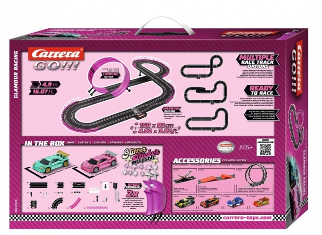 Dráha Carrera GO!!! Glamour Racing s autami Girls Power 4,9m
