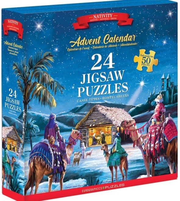 Adventný kalendár puzzle Narodenie Ježiška