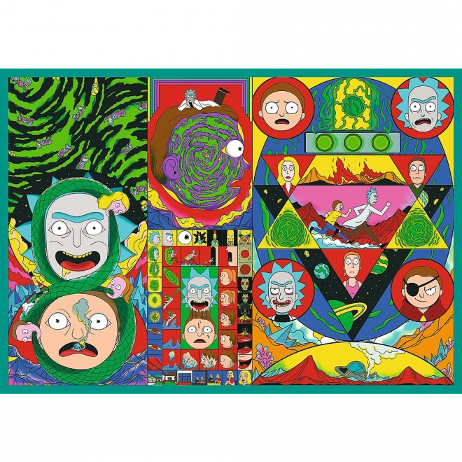 Puzzle 4x250 - šialený svet Ricka a Mortyho