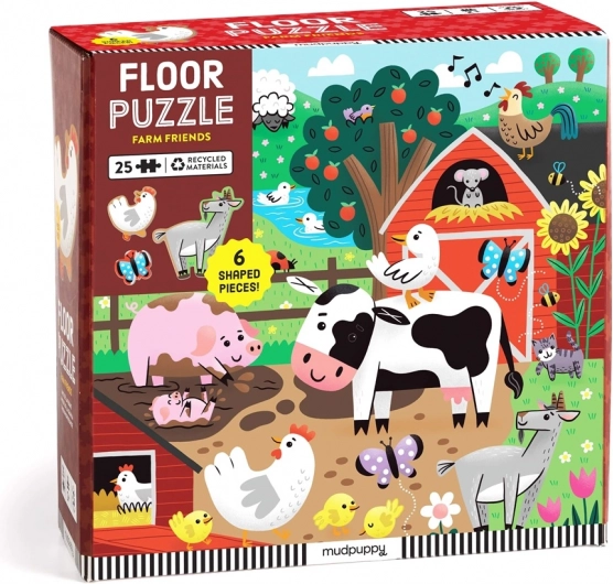 Mudpuppy podlahové puzzle Priatelia z farmy