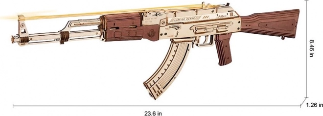 RoboTime 3D Drevené mechanické puzzle Útočná puška AK-47