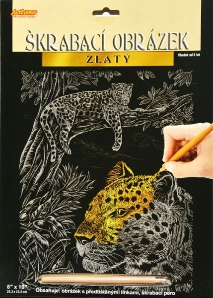 Škrabací obrázok Gepard - Zlatý efekt