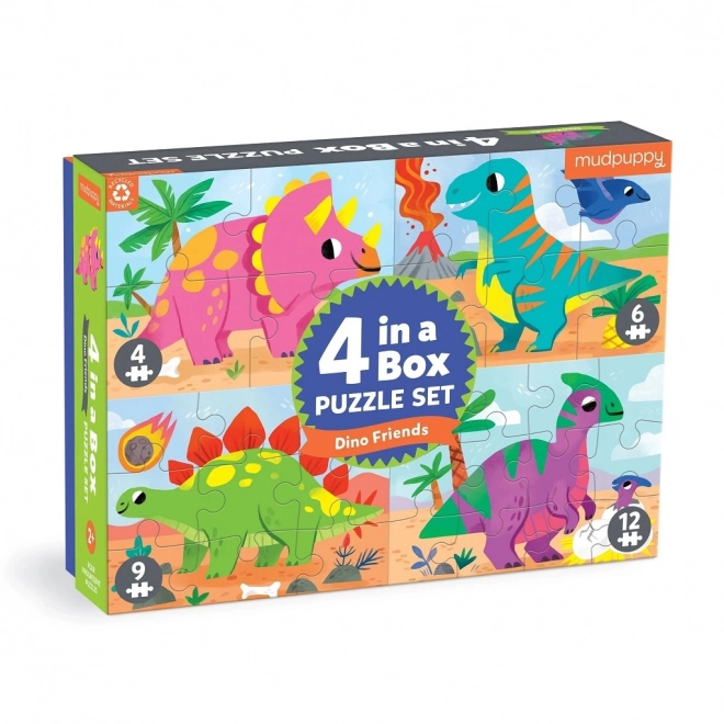 Mudpuppy Puzzle Dinosauri Sada 4 v 1