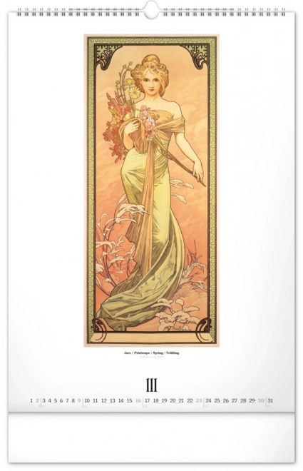 Nástenný kalendár Alfons Mucha 2025