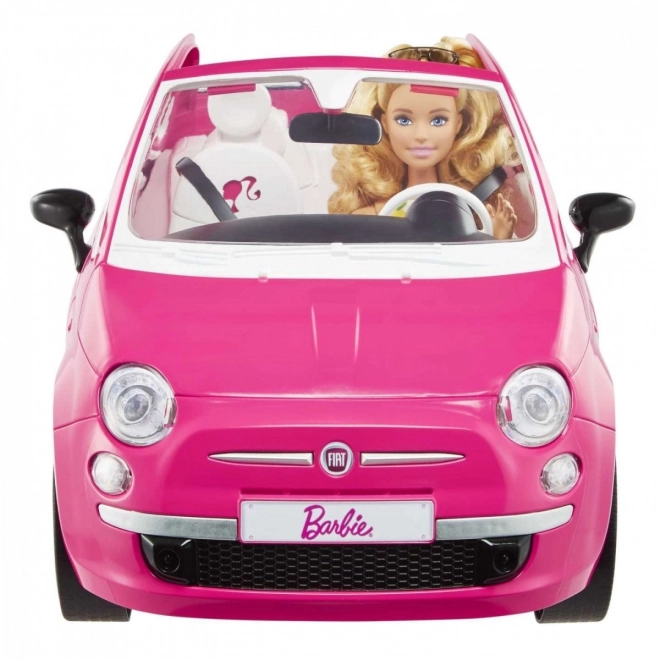 Barbie bábika s Fiat 500 kabrioletom