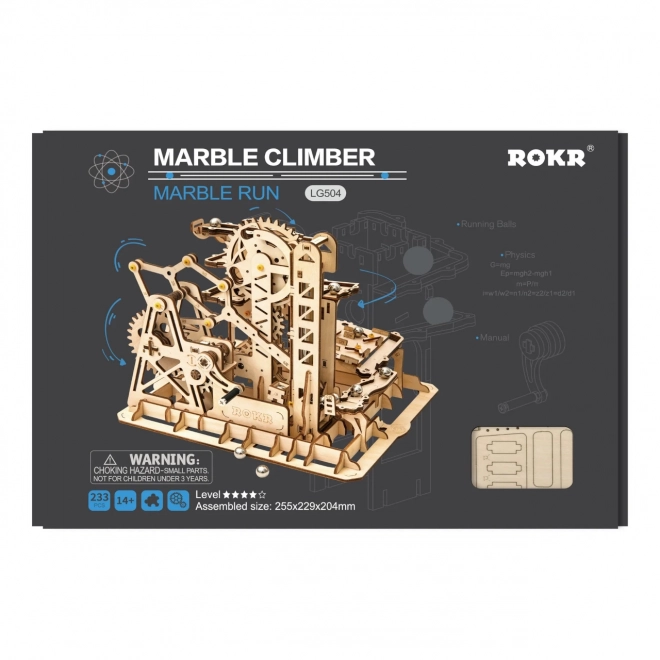 Robotime Rokr 3D drevené puzzle guľôčková dráha: horolezec