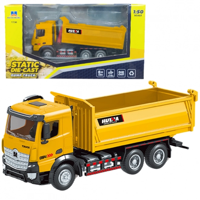 Kovový sklápacie auto žltý Huina 1:50