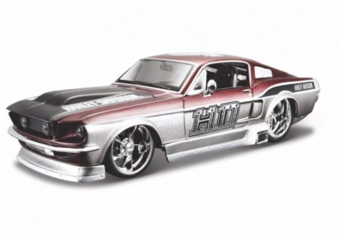 Harley-Davidson Custom, 1967 Ford Mustang GT, 1:24