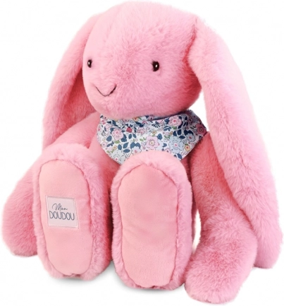 Doudou plyšový zajačik s šatkou ružový