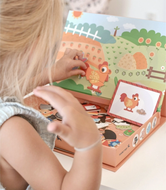 Tooky Toy Magnetická Skladačka Farma Puzzle