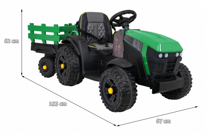 Titanový traktor s prívesom zelený