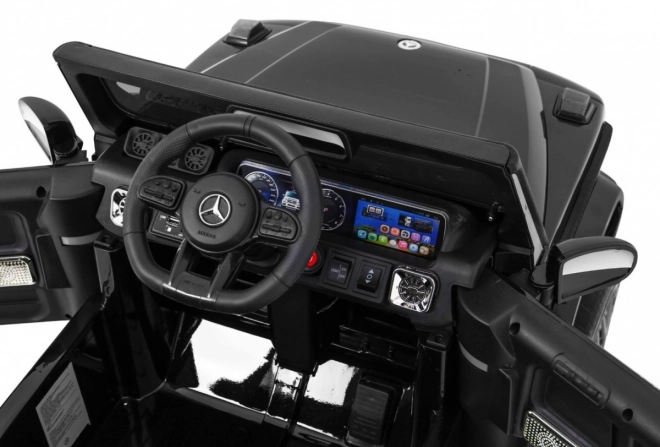 Čierny Mercedes AMG G63 pre deti s lakom