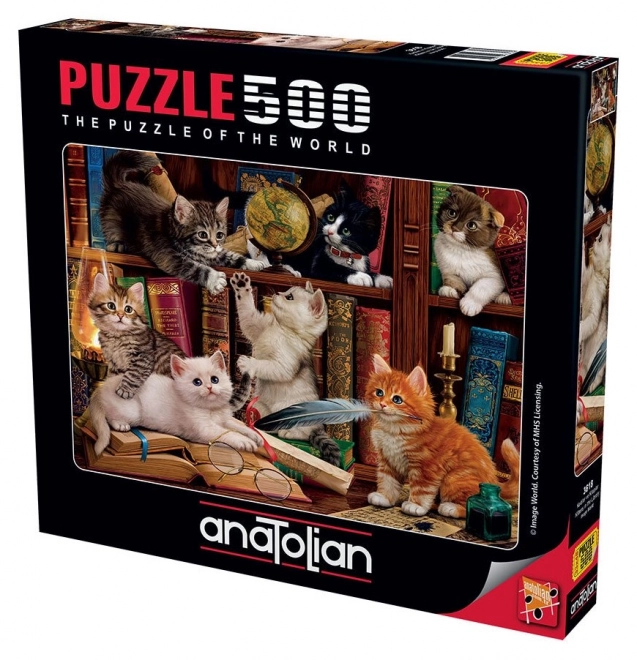 Puzzle Mačičky v knižnici 500 dielikov