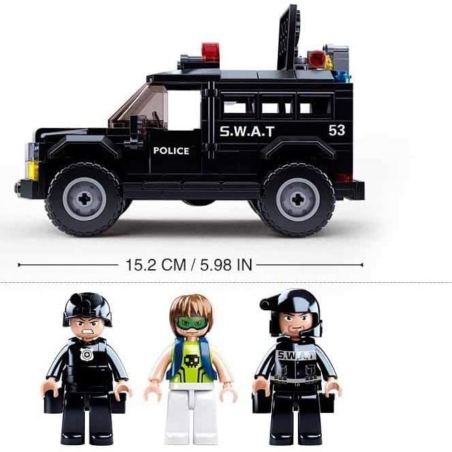 Slubanská polícia M38-B0653 SWAT ozbrojené auto a zlodej na 4 kolesách