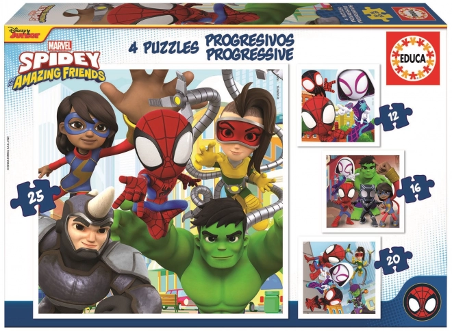 Puzzle Spidey a jeho úžasní priatelia 4v1
