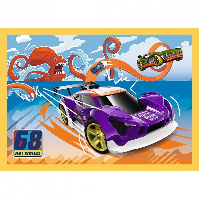 Puzzle 4v1 Hot Wheels vozidlá