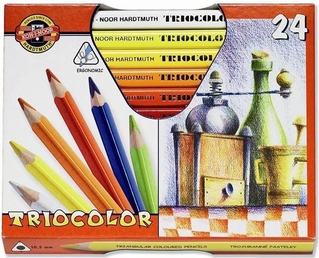 Koh-i-noor trojhranné pastelky Triocolor silné 24 ks