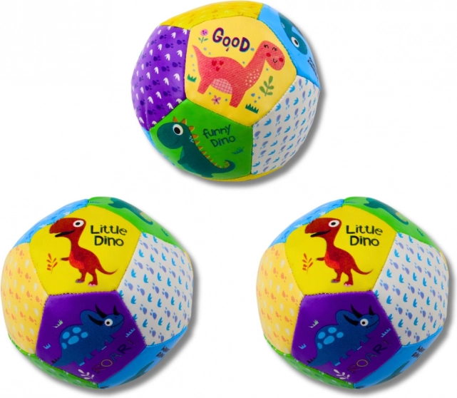 Súprava mäkkých lôpt dinosaury 9 cm 3 ks