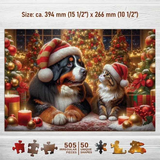 Drevené puzzle mačka a pes od WOODEN CITY