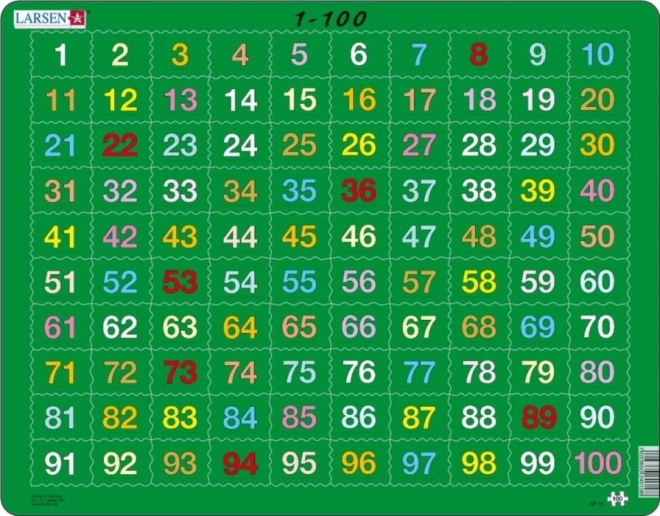 Larsen vzdelávacie puzzle Počítanie do 100