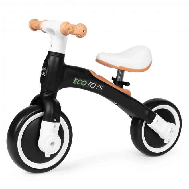 Detský odrážadlo s pedálmi 3-v-1 čierna ECOTOYS