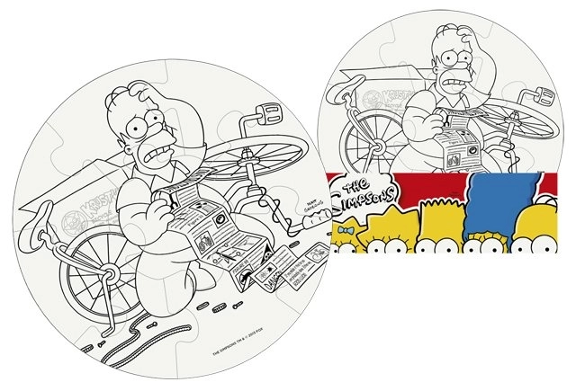 Vymaluj si puzzle - The Simpsons kruh