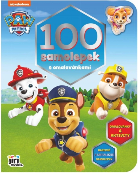 Samolepkový zošit s omaľovánkami 100 samolepiek TLAPKOVÁ Hliadka (PAW PATROL) 21,5 × 28 cm